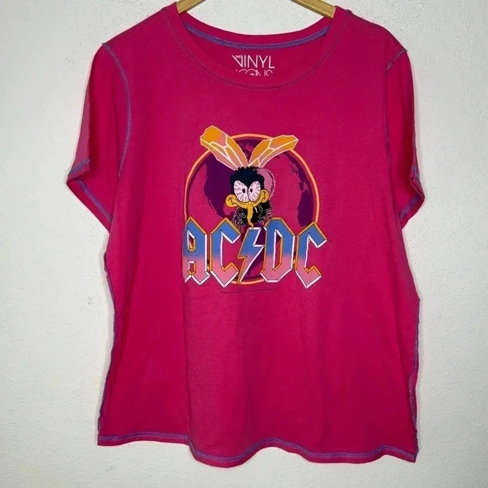 Torrid Vinyl ICONS AC/DC cotton blends NWOT pink TShirt plus size 2X